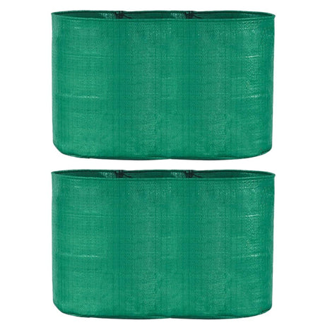 SINGHAL HDPE UV Protected Round Plants Grow Bags 15x9 Inches Pack of 2 Green Colour Suitable for Terrace and Vegetable Gardening