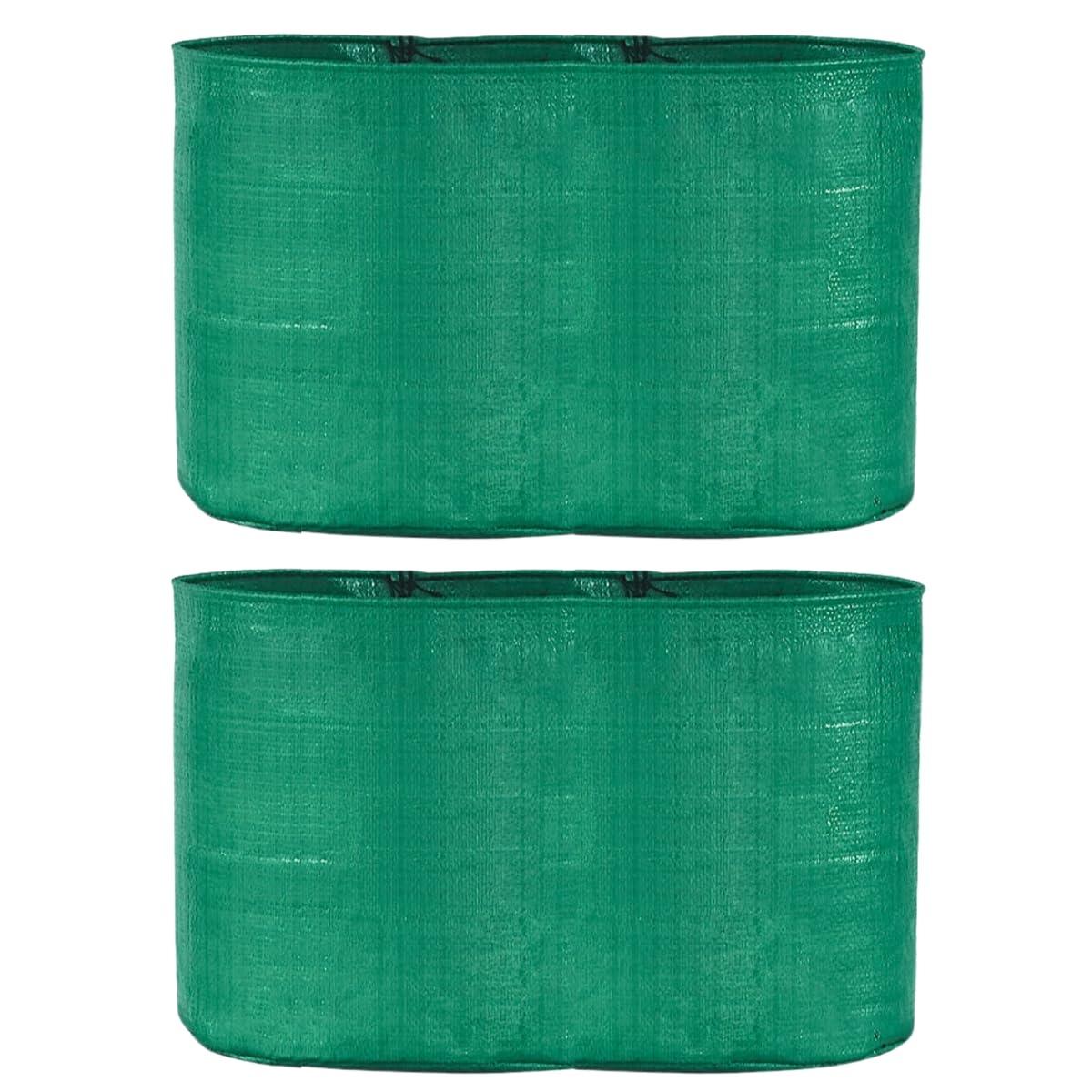 SINGHAL HDPE UV Protected Round Plants Grow Bags 15x9 Inches Pack of 2 Green Colour Suitable for Terrace and Vegetable Gardening