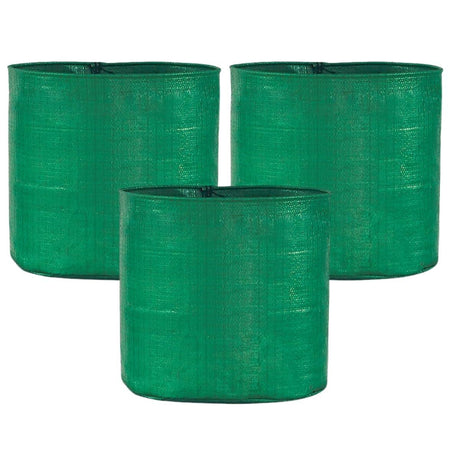 SINGHAL HDPE UV-Protected Round Grow Bags 24x24 Inches, Pack of 3, Green – Ideal for Terrace & Vegetable Gardening