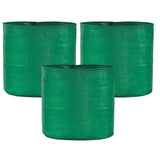 Pack of 3 Green 9x9 Inch UV-Protected HDPE Round Grow Bags by Singhal – Ideal for Terrace & Veggie Gardening