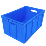 SINGHAL Heavy-Duty Blue Storage Crate 50x32.5x25 CM – Large, Portable Plastic Bin for Fruits, Vegetables, Milk, and More