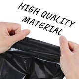 9x10 HDPE UV-resistant black grow bags, pack of 100. Durable polyethylene for home gardens, nurseries, and terrace gardening. Perfect for plants.