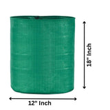 SINGHAL HDPE UV-Protected Round Grow Bags, 12x18 Inches, Green, Pack of 10 – Ideal for Terrace & Vegetable Gardening