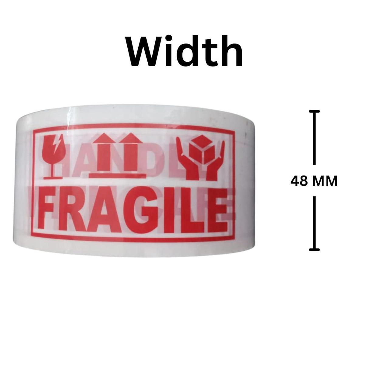 Handle with Care Fragile Tape – 12 Rolls of Printed Packaging Tape, 48mm x 65m Each