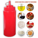 Ketchup Dispenser Bottle, 360 ML Red with Cap – Plastic Squeeze Bottle for Mustard and Sauce, Perfect for Home Dining, Cafes, and Restaurants