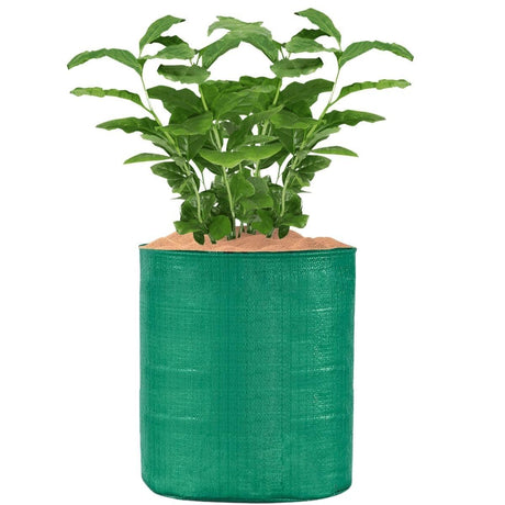 SINGHAL HDPE UV Protected Round Plants Grow Bags 12x18 Inches Green Colour Suitable for Terrace and Vegetable Gardening