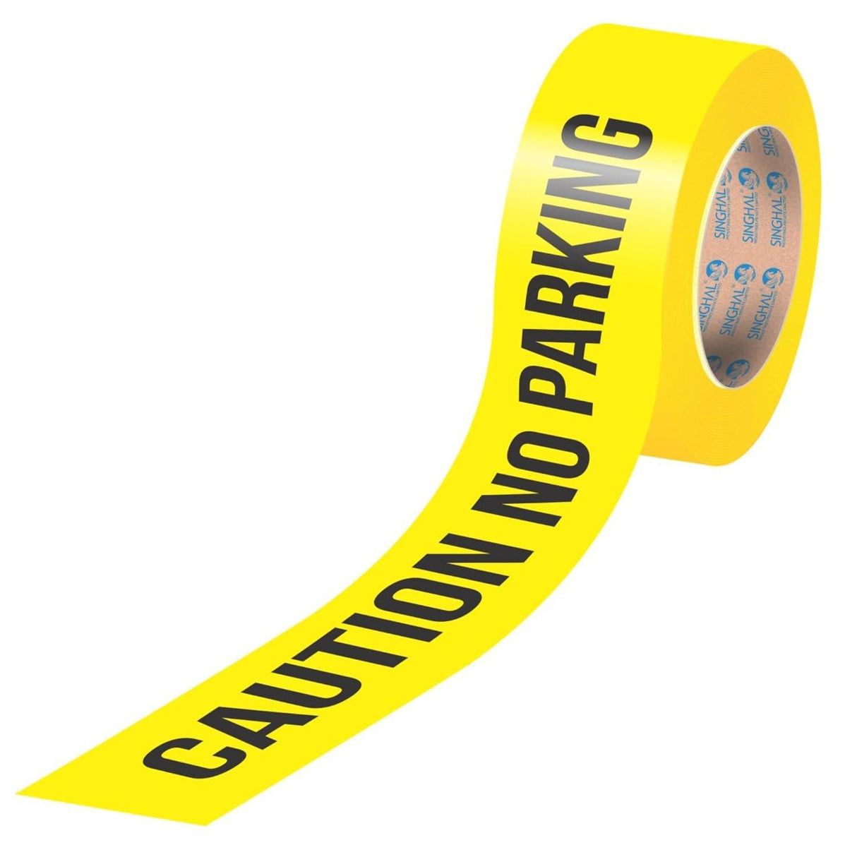 No Parking Caution Tape Roll – 3 Inch x 300 Meter, Bright Yellow with Bold Black Print. High Visibility Warning Tape, Waterproof for Effective Use