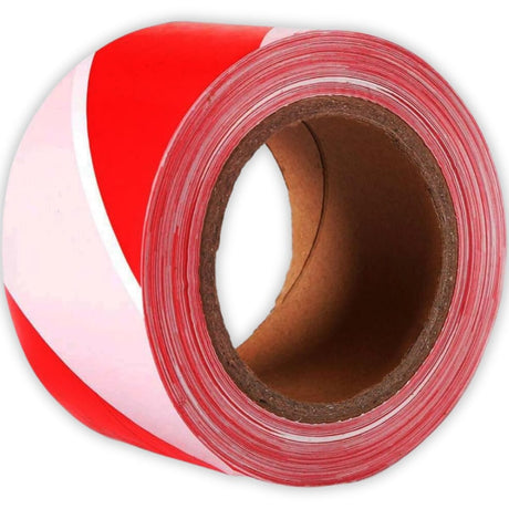 SINGHAL Caution Tape, Red and White Barricading Tape, Warning Tape 3 inch x 250 Meter - Pack of 3