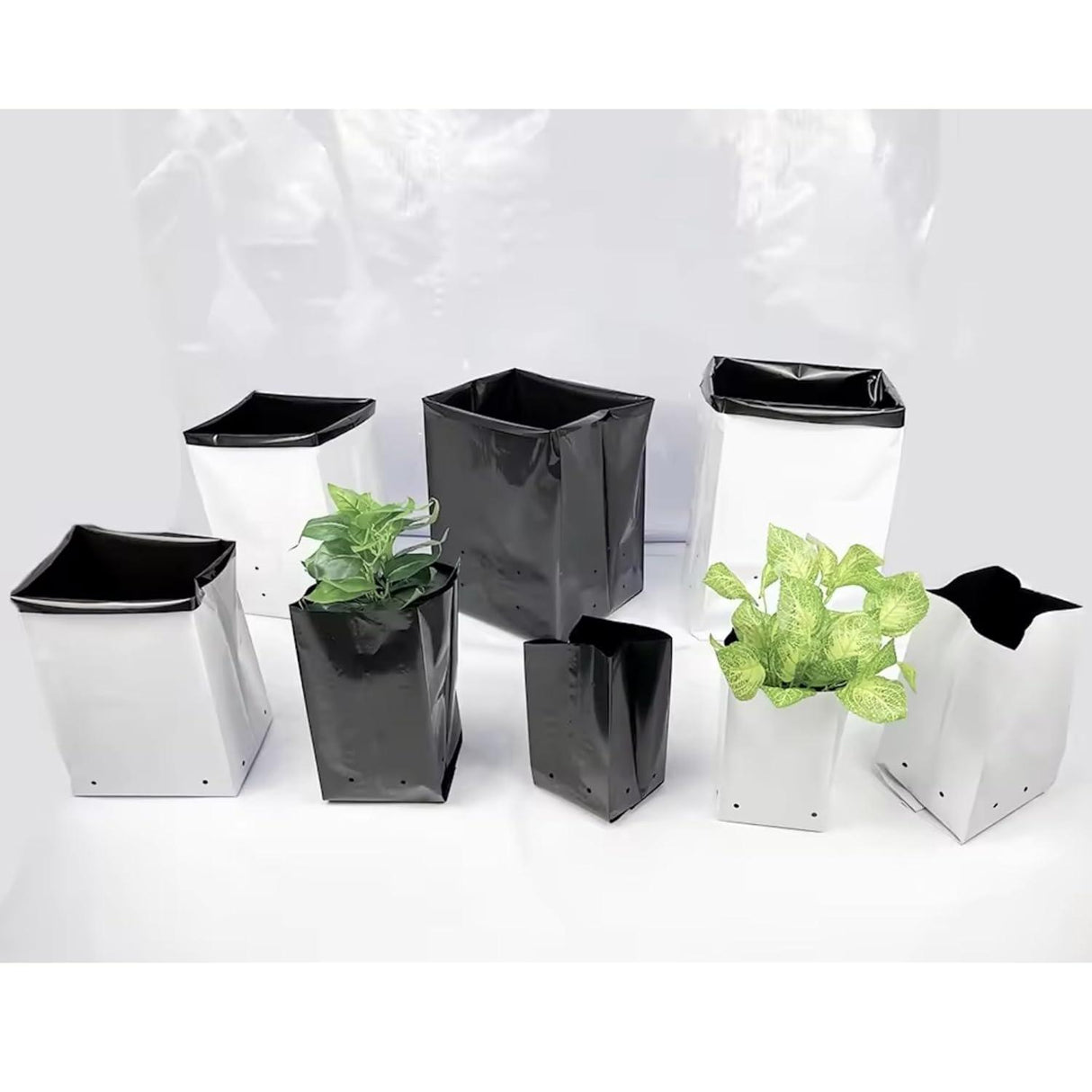 SINGHAL Poly Grow Bags Perfect for Vegetable and Flowering Plants, White Outside, Black Inside Grow Bag, 24x24x40 Cms -20 pcs