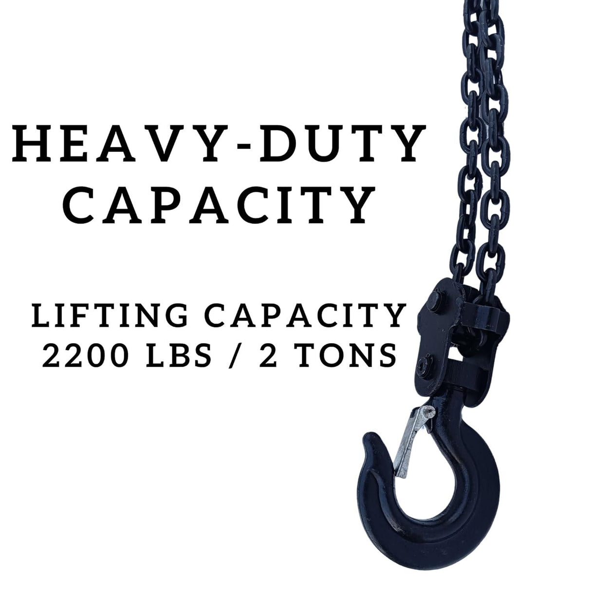 2 Ton Hand Chain Pulley Block – Heavy Duty Manual Hoist with 8mm Chain and 3m Lift, Industrial-Grade Steel for Lifting in Workshops, Garages, and Warehouses