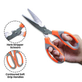 Multipurpose Kitchen Scissors – High-Grade Stainless Steel Blades for Home and Gardening. Precision Ground Edge for Versatile Use, Pack of 2