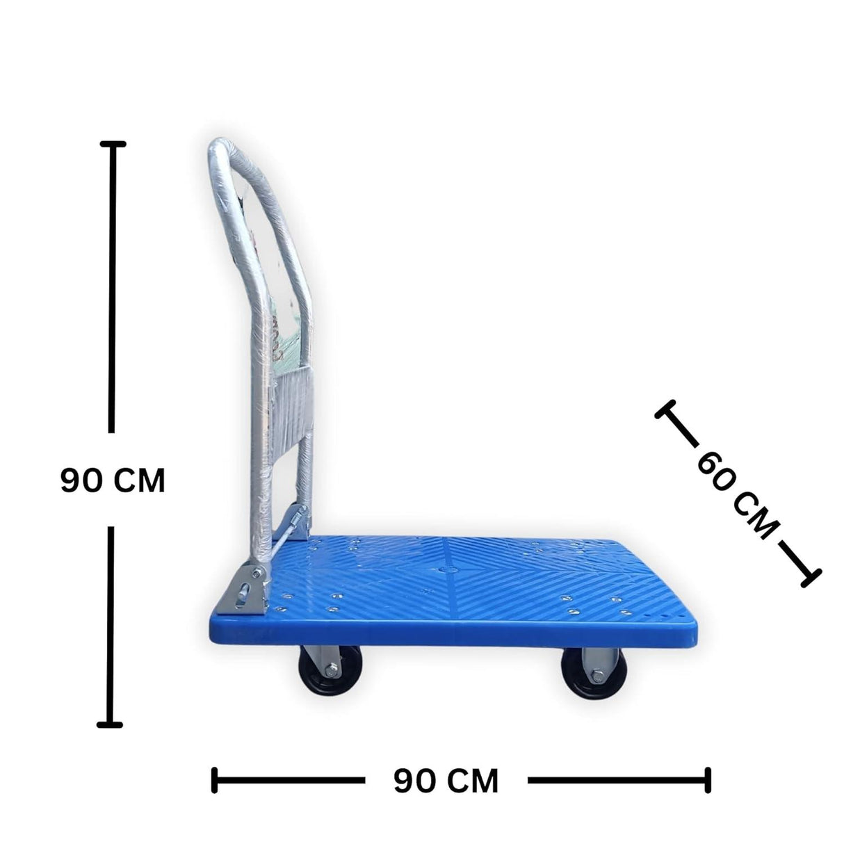 Heavy-Duty Blue Platform Trolley with 300 kg Capacity – Sturdy, Foldable Design for Easy Storage and Transport