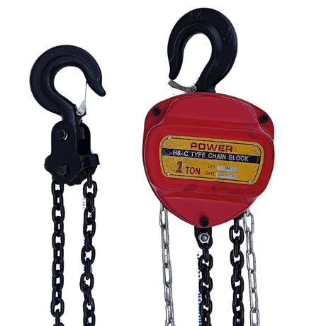 Singhal Hand Chain Pulley Block 1 Ton Capacity Heavy Duty Manual Hand Hoist 8mm/ 3m Lift Industrial-Grade Steel Construction for Lifting Good in Transport Workshop Garages Warehouse.
