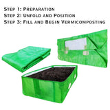 Singhal HDPE UV Stabilized Vermicompost Bed, crafted from 100% virgin materials, featuring a durable design in green and white (480 GSM, 12x4x2 Ft)