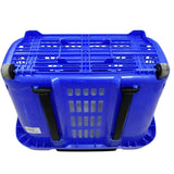 Blue Plastic Rolling Shopping Basket with Handle and Wheels – 46x35x40 CM, 35L Capacity – Perfect for Supermarket and Grocery Shopping