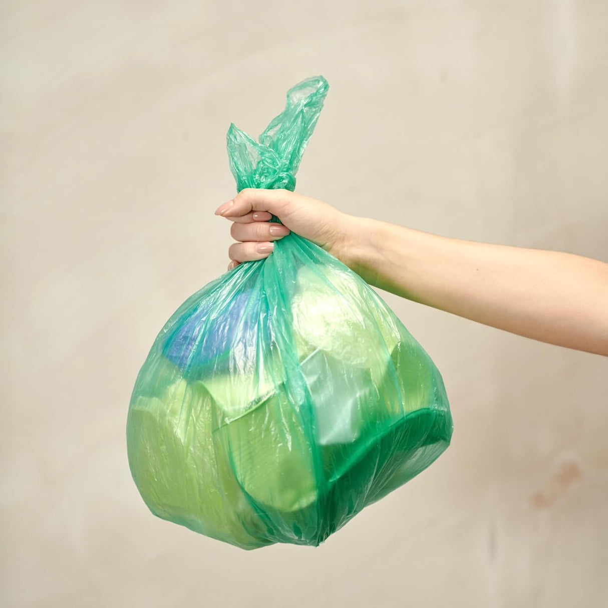 Singhal Compostable Garbage Bags 17 X 19 Inches (Small Size) 90 Bags (3 Rolls) Dustbin Bag/Trash Bag - Green Color | With Easy Tie-Tapes