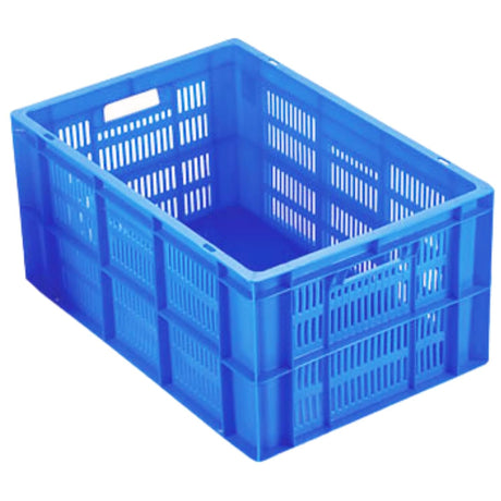 SINGHAL Plastic Storage Heavy Duty Multipurpose Rectangular Storage Box Crates, Capacity 54.50 Ltr, Blue Color (600 X 400 X 285 MM)