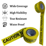 No Parking Caution Tape Roll - 3 Inch x 300 Meter Pack of 3 - High Visibility Bright Yellow Tape with Bold Black Print - No Parking Warning Tape - Waterproof