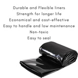 Singhal 450 Micron HDPE Pond Liner Sheet Geomembrane Sheet 2.14ft x 20ft, Heavy Duty Small Garden Backyard Waterfall Lilly Ponds Lining Fabric (Black)