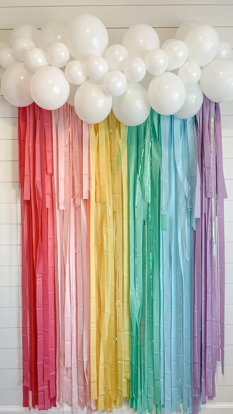 Pack of 6 Bright Tissue Tassel Garland Kit :DIY Paper Tassels, Birthday Party Decor, Girl's Party, Bachelorette, 1.5 Inch,x45 Meter Each