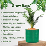 SINGHAL 18x6 Inch Round Green Grow Bags (Pack of 10) - UV Protected HDPE for Terrace and Vegetable Gardening