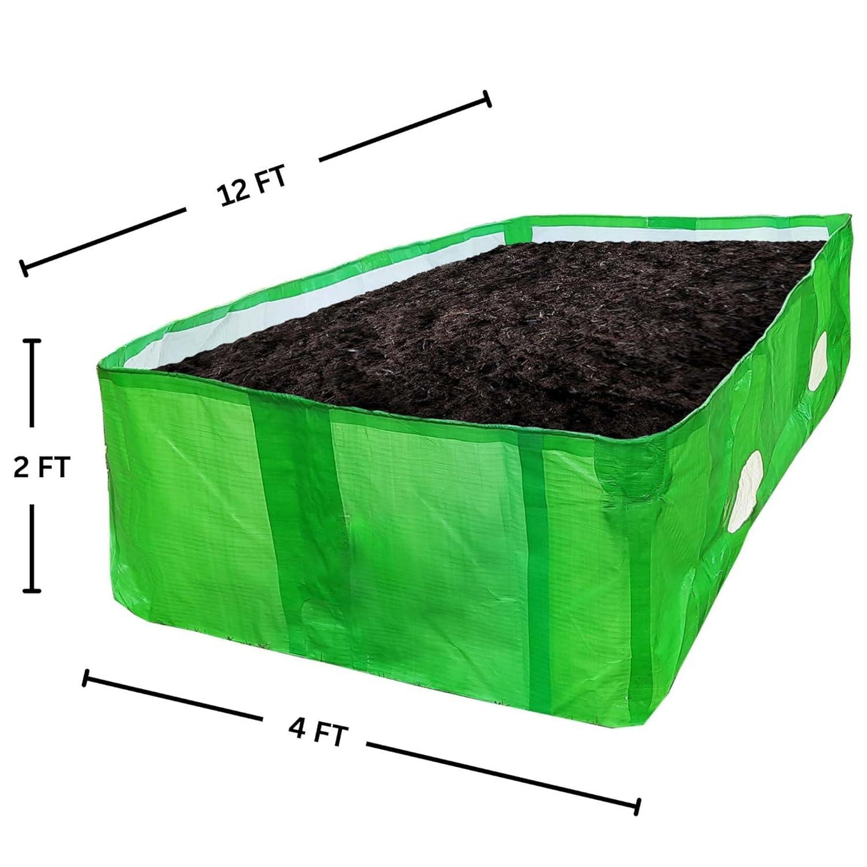 Singhal HDPE UV Stabilized Vermicompost Bed, crafted from 100% virgin materials, featuring a durable design in green and white (480 GSM, 12x4x2 Ft)