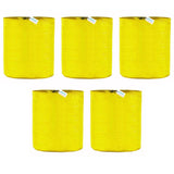 Combo Pack of 5 SINGHAL HDPE UV-Protected Yellow Round Grow Bags (24x24 Inch) – Perfect for Terrace and Vegetable Gardening