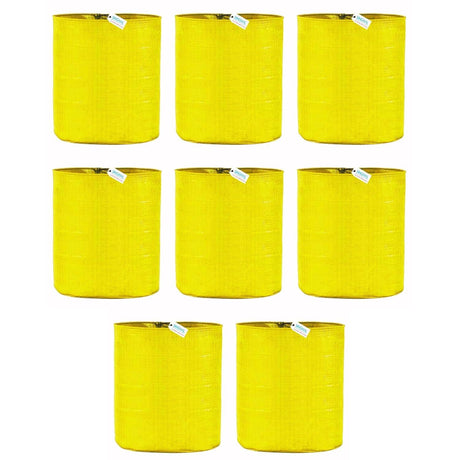 SINGHAL HDPE UV Protected Round Plants Grow Bags 15x12 Inches, Yellow Colour Ideal for Terrace and Vegetable Gardening Pack of 8