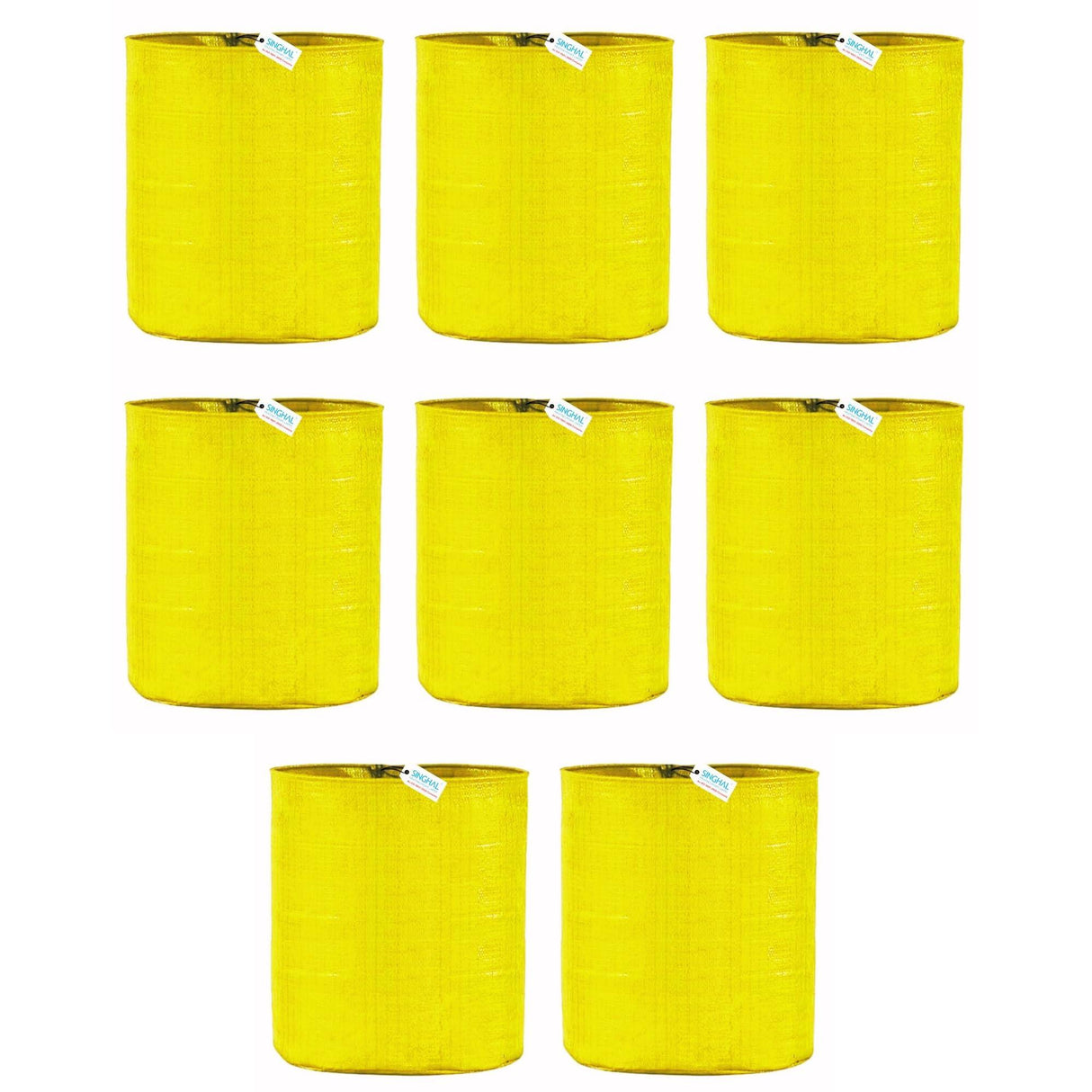 SINGHAL HDPE UV Protected Round Plants Grow Bags 15x12 Inches, Yellow Colour Ideal for Terrace and Vegetable Gardening Pack of 8