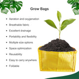SINGHAL Terrace Garden Yellow Grow Bag Rectangle 18x12x12 inch (Rectangular Pack of 2)