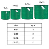 Singhal HDPE UV-Protected Round Plant Grow Bags Set – 2 Bags Each of 9x9, 9x12, 12x12, and 12x15 Inches (Total of 8 Bags) for Terrace and Vegetable Gardening