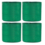 Set of 4 Green 9x9 Inch Round HDPE UV-Resistant Grow Bags for Terrace & Veggie Gardening