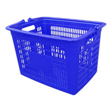 Singhal Super Market Grocery Vegetable Portable Plastic Shopping Rectangular Basket With Handle (Blue)