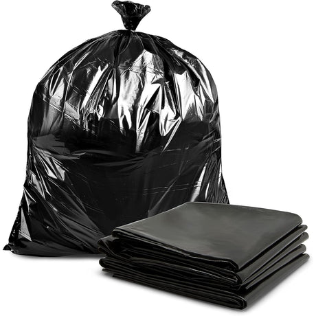 Singhal 120 Micron 31x37 Inch Garbage Bags Pack of 10 Extra Large Size | Plastic Dustbin Bags | Trash Bags For Kitchen, Office, Warehouse, Pantry, Restaurant and 5 Star Hotel, Black Jumbo Trash Bags