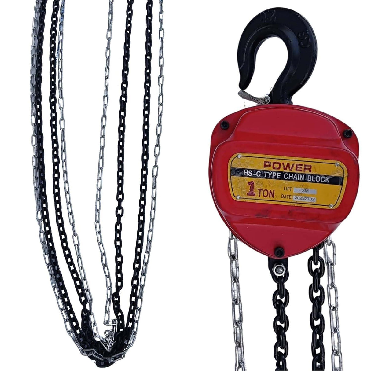 1 Ton Hand Chain Pulley Block – Heavy Duty Manual Hoist with 8mm Chain, 3m Lift, Industrial-Grade Steel for Transport, Workshops, Garages, Warehouses