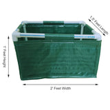 SINGHAL HDPE UV Protected Plants Grow Bags, 2x1.5x1 Ft - Green Color Rectangular, Ideal for Vegetable Terrace Gardening with PVC Pipe Support Pack of 2 (2 x 1.5 x 1 Feet)