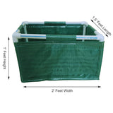 SINGHAL HDPE UV-Protected Green Rectangular Grow Bags, 2x1.5x1 Ft - Perfect for Vegetable Terrace Gardening with PVC Pipe Support