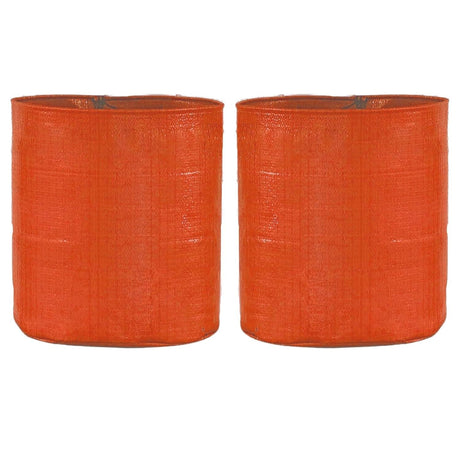 SINGHAL HDPE UV Protected Round Plants Grow Bags 24x24 Inch Pack of 2, Orange Color Suitable for Terrace and Vegetable Gardening