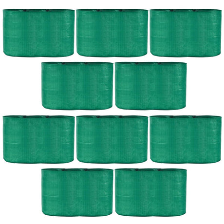 SINGHAL Plants Grow Bags 18x6 Inch Pack of 10 HDPE UV Protected Round Green Colour Suitable for Terrace and Vegetable Gardening