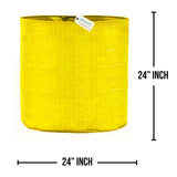 Singhal HDPE UV-Protected Yellow Round Grow Bags, 24x24 Inch - Perfect for Terrace and Vegetable Gardening - Set of 10