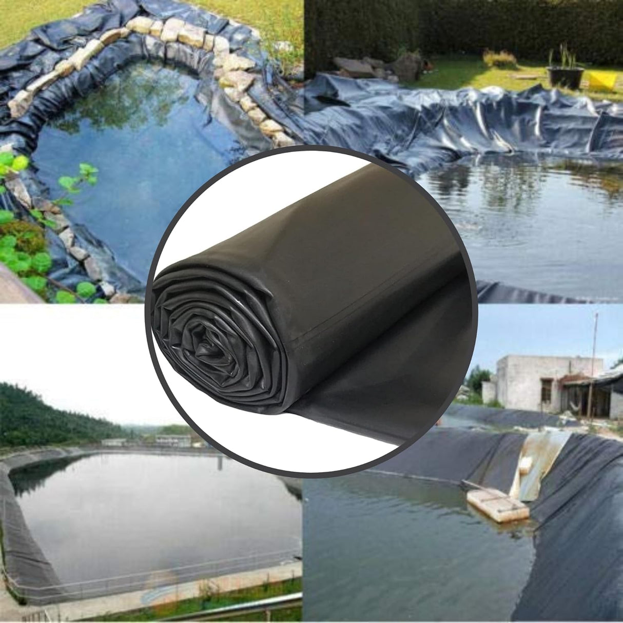 Singhal 500 Micron HDPE Pond Liner Sheet Geomembrane Sheet 2.20ft x 20ft, Heavy Duty Small Garden Backyard Waterfall Lilly Ponds Lining Fabric (Black)