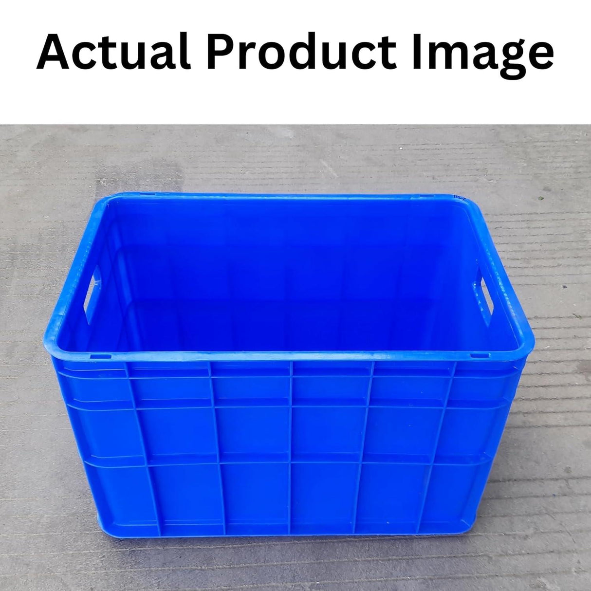 SINGHAL Heavy Duty Big Blue Portable Plastic Crate 540x360x350mm | Storage Crates | Shelf Basket for Large Storage | Veggies, Fruit, Milk