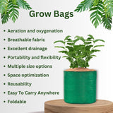 SINGHAL HDPE UV Protected Round Plants Grow Bags 12x12 Inch Pack of 20 Green Colour Suitable for Terrace and Vegetable Gardening