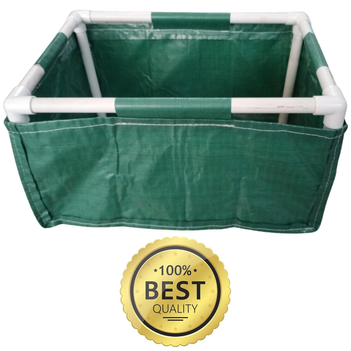 SINGHAL HDPE UV-Protected Green Rectangular Grow Bags, 2x1.5x1 Ft - Perfect for Vegetable Terrace Gardening with PVC Pipe Support