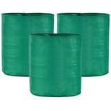 Singhal UV-Protected HDPE Round Plant Grow Bags (9x12 in.) - Pack of 3, Green - Ideal for Terrace & Vegetable Gardens