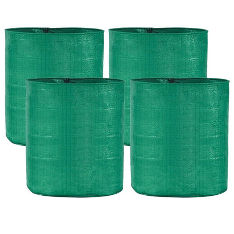 SINGHAL HDPE UV-Protected Round Grow Bags, 15x18 Inches, Green, Pack of 4 – Ideal for Terrace & Vegetable Gardening