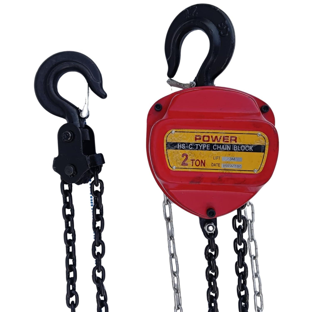 2 Ton Hand Chain Pulley Block – Heavy Duty Manual Hoist with 8mm Chain and 3m Lift, Industrial-Grade Steel for Lifting in Workshops, Garages, and Warehouses