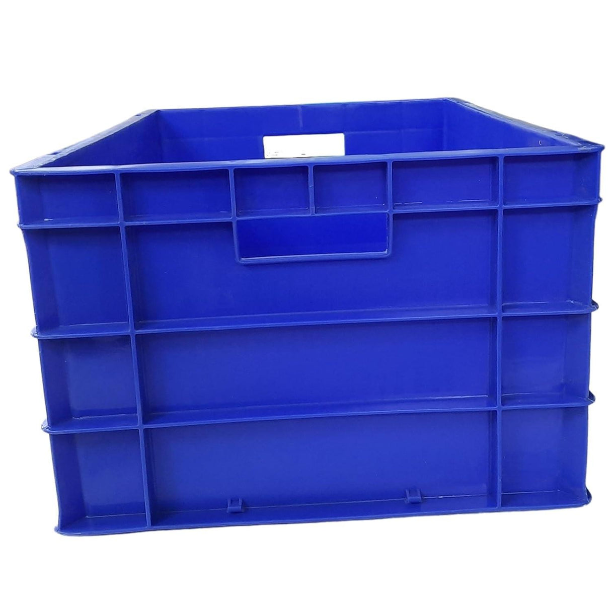 SINGHAL Heavy-Duty Big Blue Portable Plastic Crate 60x40x27 CM | Storage Crates | Shelf Basket for Large Items | Vegetable, Fruit, Milk | Pack of 2