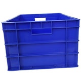 SINGHAL Heavy Duty Blue Portable Plastic Crate 60x40x27 CM | Storage Bin for Vegetables, Fruits, Milk | Large Shelf Basket for Multipurpose Use