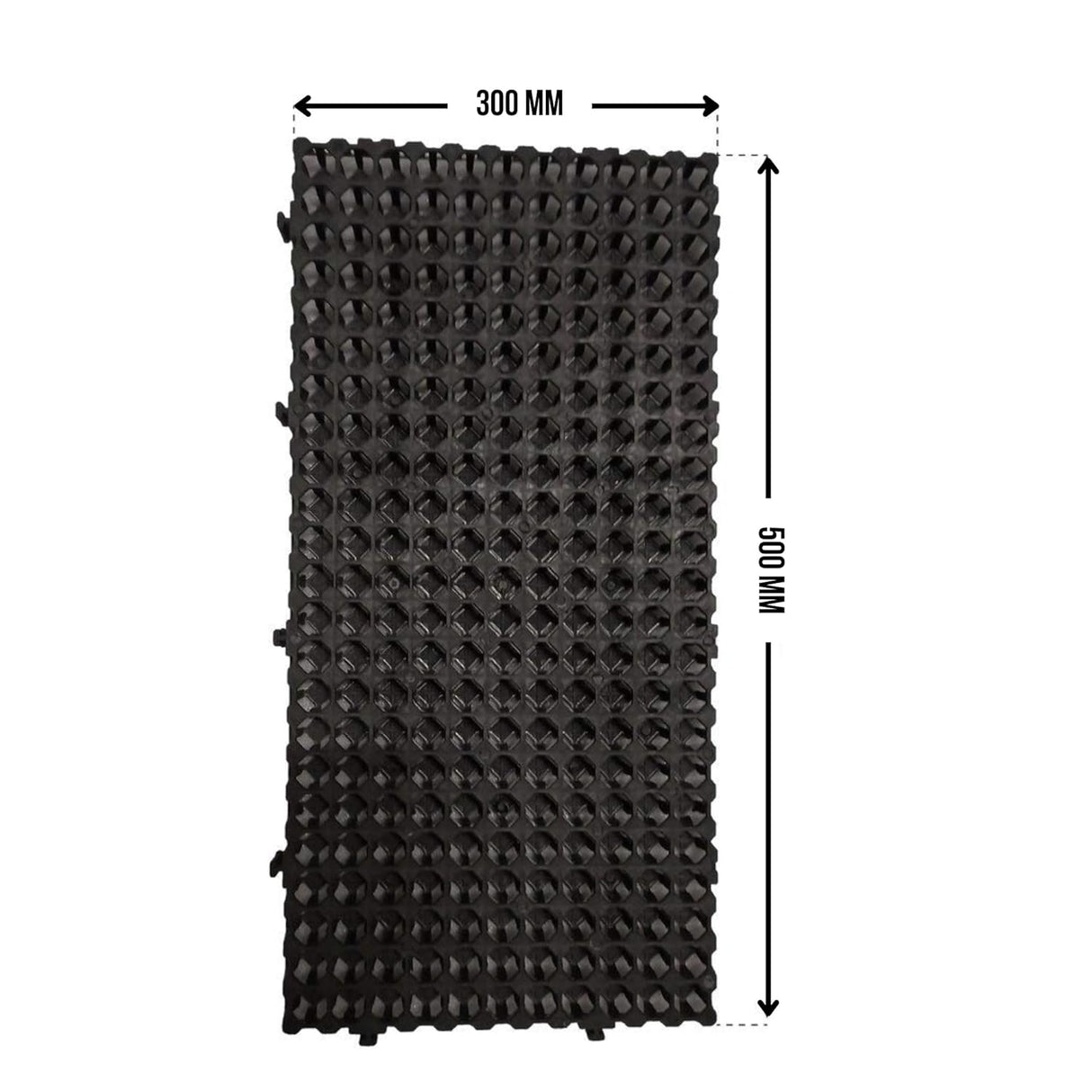 Singhal Garden Drain Cell Polypropylene Drain Cell and 20mm Drainage Mat for Terrace/Kitchen Garden (Black, 500 x 250 x 20) (Pack of 10)